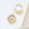 Brass Micro Pave Cubic Zirconia Pendants INS-PW0002-01B-1