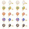10 pairs 5 Colors Handmade Millefiori Lampwork Earring Stud Settings and Ear Nuts EJEW-UN0001-55-2
