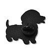 Dachshund in Heart Sweater with Rose Flower Enamel Pins JEWB-Z049-03EB-02-2