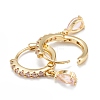 Brass Micro Pave Cubic Zirconia Huggie Hoop Earrings EJEW-K087-03G-03-2