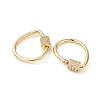 Brass Micro Pave Clear Cubic Zirconia Screw Carabiner Lock Charms KK-Z118-06G-04-2