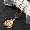 304 Stainless Steel Religion Pendant Necklaces NJEW-Z058-05G-3