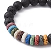 Dyed Natural Lava Rock Beaded Stretch Bracelets for Kid BJEW-JB09666-3