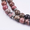 Natural Rhodonite Wrap Bracelets BJEW-E329-06B-4