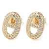 Rack Plating Brass Micro Pave Cubic Zirconia Stud Earrings EJEW-M230-18G-1