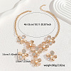 Flower Alloy Crystal Rhinestone & Plastic Pearl Pendant Necklaces & Stud Earrings Sets for Women FS-WGF8FDA-01-3