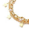 Star Brass Cable Chain Bracelets BJEW-L696-033G-2