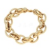 304 Stainless Steel Textured Oval Link Chain Bracelets SA-CBA2696-26G-4