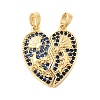 Valentine's Day Brass Micro Pave Cubic Zirconia Split Pendants LS-KK-H251-01D-G-1