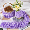 Gorgecraft 2 Yards 3 Layer Polyester Organza Ruffled Pleated Lace Flower Fabric Trim OCOR-GF0003-31B-4