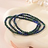 Natural Chrysocolla and Lapis Lazuli Round Bead Stretch Bracelets X-BJEW-L594-B04-1