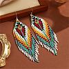 Bohemian Style Handmade Glass Bead Dangle Earrings for Daily Wear ZP1503-1