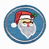 Round with Father Christmas Appliques DIY-S041-081-1