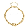 Brass Box Chain Knot 2-Strand Bracelets for Women KK-CBA68DA-17B-G-4