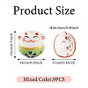 9Pcs Handmade Printed Porcelain Beads PORC-TADJ0001-01C-3
