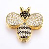 Brass Micro Pave Cubic Zirconia Slide Charms ZIRC-G147-17-NR-2