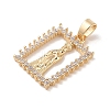 Brass Cubic Zirconia Pendants KK-Z050-01G-01-2