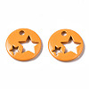 Spray Painted Brass Charms KK-Q252-003G-1