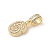 Brass Clear Cubic Zirconia European Dangle Charms LS-KK-R003-01G-06-3