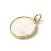 Brass Pave Shell Pendants KK-I708-14G-G-2