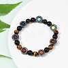 Natural & Synthetic Mixed Gemstone Beaded Stretch Bracelets for Women Men BJEW-Q031-01A-4