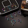 20Pcs 10 Styles Rainbow Color Vacuum Plated Alloy Keychain Clasps JX114A-4