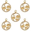 5Pcs Brass Micro Pave Clear Cubic Zirconia Pendants ZIRC-SZ0003-33C-1