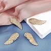 6 Pairs Wing Alloy Brooches JEWB-CA0001-08LG-4