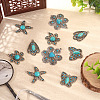 10Pcs 5 Styles Synthetic Turquoise Pendants TIBEP-TA0001-13-13