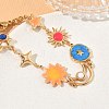 304 Stainless Steel Enamel Colorful Star Sun Moon Link Chain Bracelets for Women SA-CBA7107-06G-2