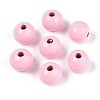 Spray Painted Round Natural Schima Wood Beads WOOD-A018-12mm-05-1