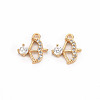 Brass Micro Pave Clear Cubic Zirconia Charms KK-S356-474-NF-1