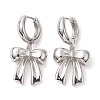 Bowknot Brass Dangle Hoop Earrings EJEW-M245-12P-1