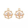 Brass Micro Pave Cubic Zirconia Pendants KK-N232-285-1