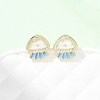 Brass Enamel Stud Earrings LS-EJEW-B152-01G-02-2