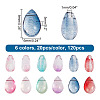 AHADERMAKER 120Pcs 6 Colors Transparent Glass Charms GGLA-GA0001-35-3