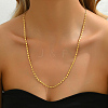 Simple Brass Oval Link Chain Necklaces for Women WX2955-2-3