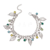 Leaf 304 Stainless Steel Figaro & Ball Chains Double Layers Bracelets BJEW-JB13177-02-4