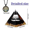 Crystal Pyramid Ornaments Angel Crystal Pyramid Stone Blessing Pyramid with Lamp Holder Necklace for Home Office Decoration Gift Collection JX354A-1