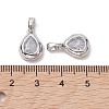 Brass Micro Pave Clear Cubic Zirconia Charms KK-K360-14P-3