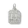 Rack Plating Brass Micro Pave Clear Cubic Zirconia Charms KK-G501-01H-P-1