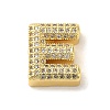 Brass Micro Pave Clear Cubic Zirconia Charms ZIRC-C009-01G-E-1