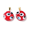 Handmade Evil Eye Lampwork Pendants LAMP-F030-01G-06-2