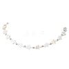 2Pcs 2 Styles Natural White Shell & Brass Moon Star Beaded Necklaces NJEW-JN05854-4
