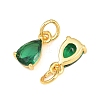 Brass Pave Cubic Zirconia Charms KK-K340-51G-08-2
