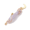 3Pcs 3 Styles Electroplated Natural Quartz Crystal Copper Wire Wrapped Pendants PALLOY-JF02586-01-4