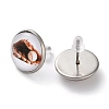 Sport Balls Glass & 304 Stainless Steel Stud Earrings for Women EJEW-H005-01P-06-2