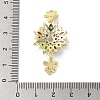 Rack Plating Brass Pave Colorful Cubic Zirconia Flower Connector Charms KK-C052-37A-G-3