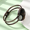Natural Tiger Eye & Labradorite Bangles for Women BJEW-A043-01R-02-3