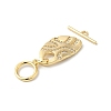 Brass Micro Pave Clear Cubic Zirconia Toggle Clasps KK-P234-63G-3